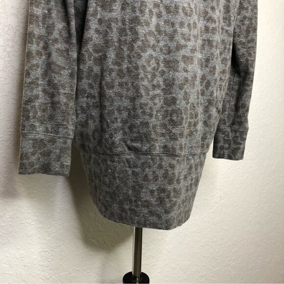 Sundry gray brown animal print open front cardigan size 1 or Small - Picture 9 of 15
